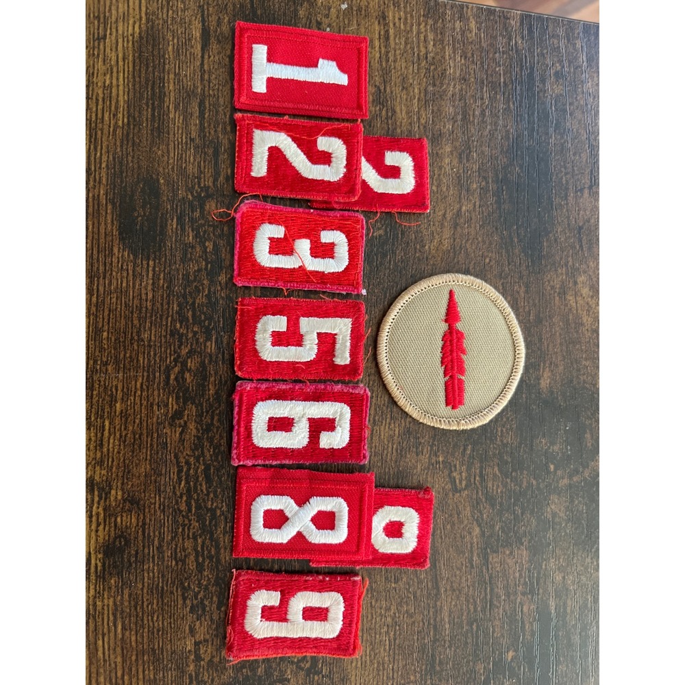 Vintage Boy Scouts BSA Red White Number Patches Order of the Arrow Lot of 10
